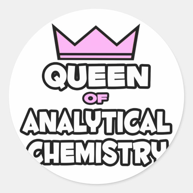 Sticker Rond Reine de la chimie analytique (Devant)