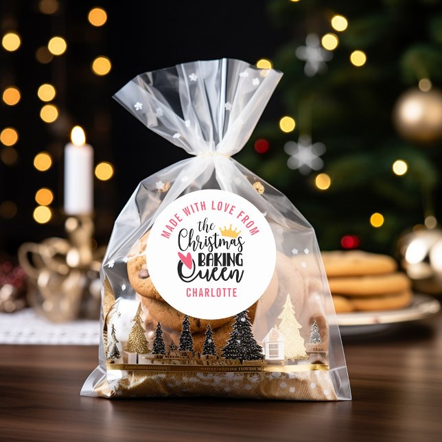 Sticker Rond Reine de pâtisserie de Noël customisée (Créateur téléchargé)