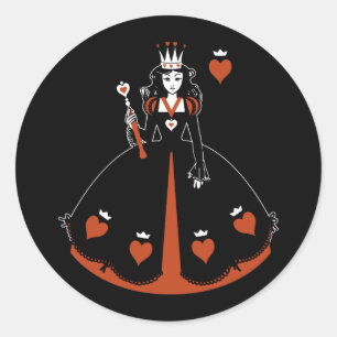Sticker Rond Reine des Coeurs
