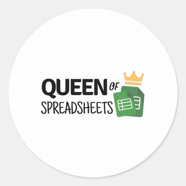 Sticker Rond Reine des feuilles de calcul (Devant)