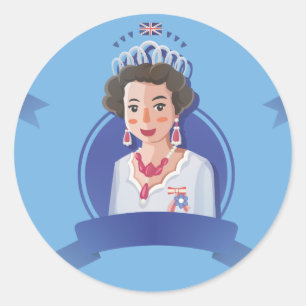 Sticker Rond reine elizabeth 2