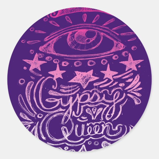 Sticker Rond Reine tzigane (Devant)