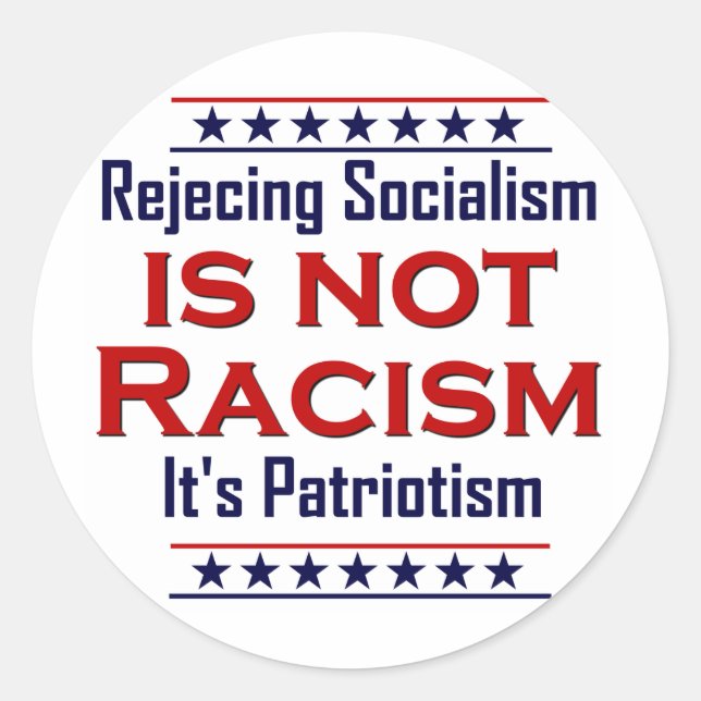 Sticker Rond Rejeter le socialisme, (Devant)