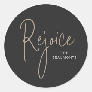 Sticker Rond Rejoignez Holiday Simple Black Gold