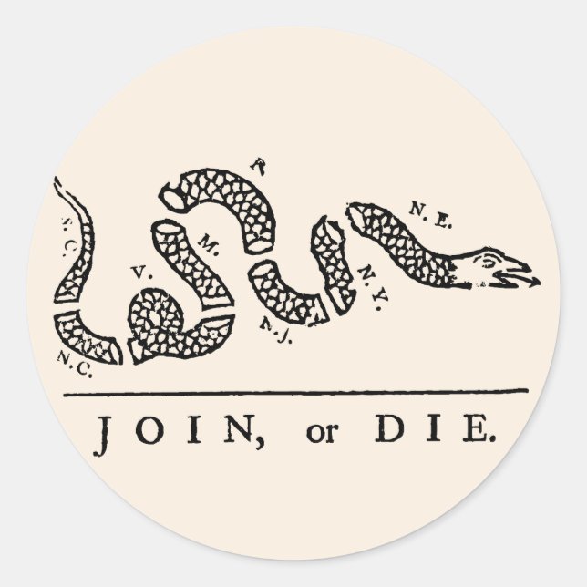 Sticker Rond Rejoindre ou mourir (Devant)