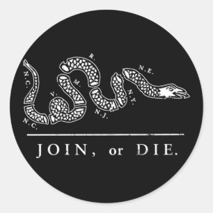 Sticker Rond Rejoindre Ou Mourir - Libertarien