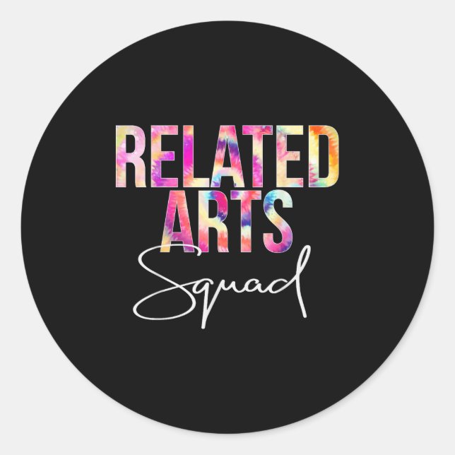 Sticker Rond Related Arts Squad Tie Dye Back To School Apprecia (Devant)
