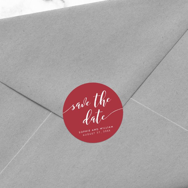 Sticker Rond Relax Script Enregistrer la date Modifiable Couleu (Créateur téléchargé)