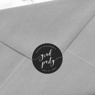 Sticker Rond Relax Script Grad Party Modifiable Couleur