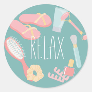 Sticker Rond Relaxez les choses Spas autour