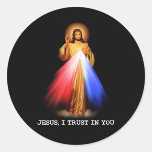 Sticker Rond Religieux chrétien Jésus Je fais confiance à vous 