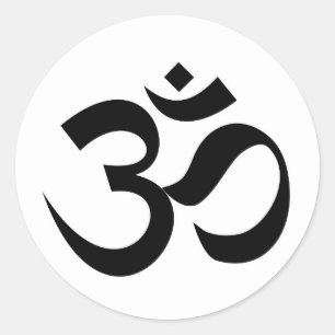 Sticker Rond Religion Dharma indien, symbole sacré mantra hindo