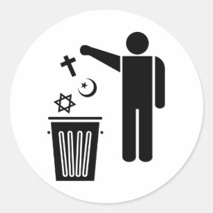 Sticker Rond Religion Wastebin