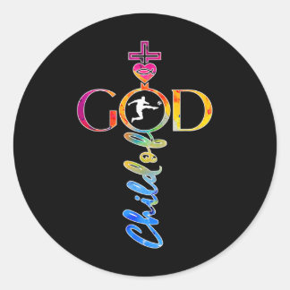 Sticker Rond Religious Jesus Soccer Child Of God Soccer _1 