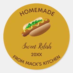 Sticker Rond Relish doux fait maison modifiable
