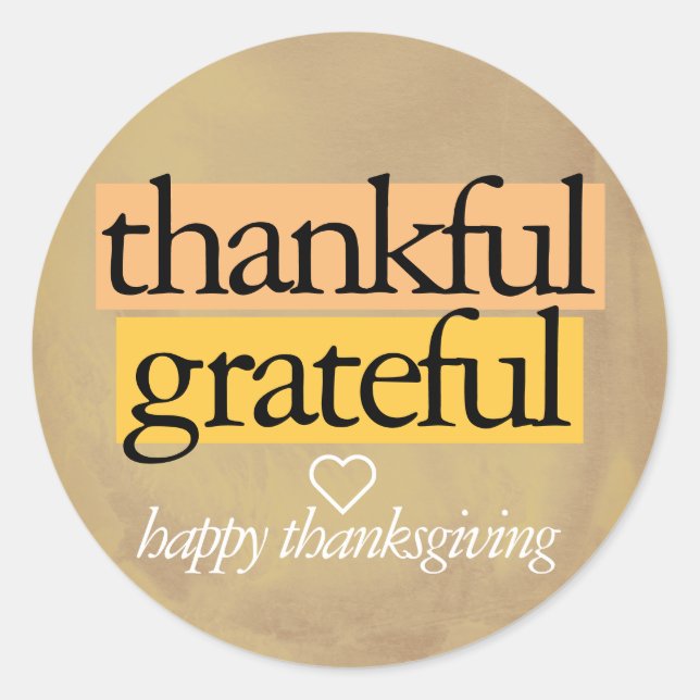 Sticker Rond remerciement : bon thanksgiving (Devant)