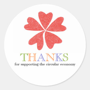Sticker Rond Remerciement Client Économie Circulaire