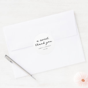 Sticker Rond Remerciement de mariage élégant personnalisé