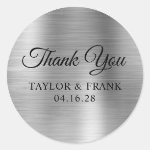 Sticker Rond Remerciement de mariage en faux papier d'argent