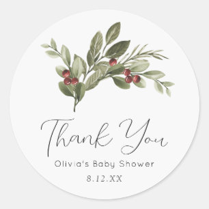 Sticker Rond Remerciement de verdure hivernale