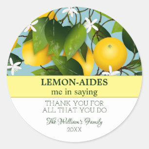 Sticker Rond Remerciement drôle de citron