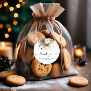 Sticker Rond Remerciement élégant pour une douche de mariée hiv