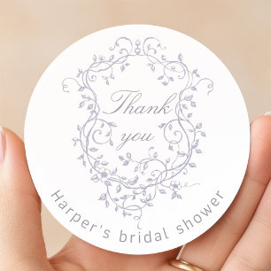 Sticker Rond Remerciement élégant pour une douche de mariée sur