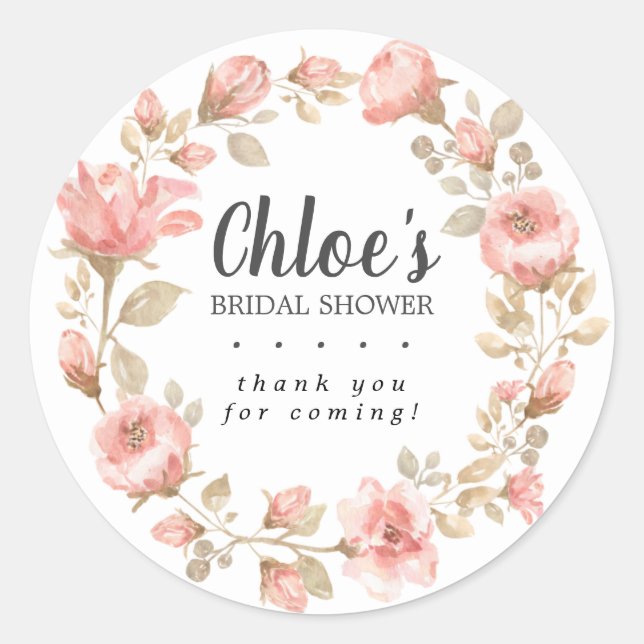 Sticker Rond Remerciement Élégant pour une Fête de Mariage aux  (Devant)