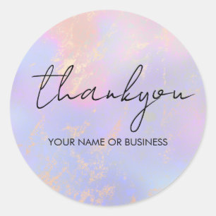 Sticker Rond Remerciement holographique Opale moderne