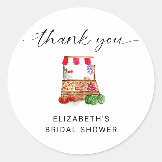 Sticker Rond Remerciement personnalisé pour Baby Shower de mari (Devant)