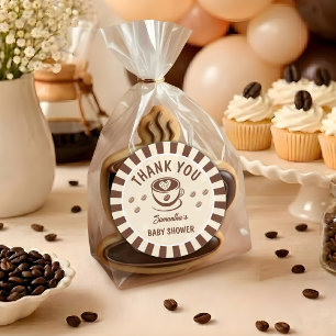 Sticker Rond Remerciement pour Baby Shower « Baby Is Brewing Co