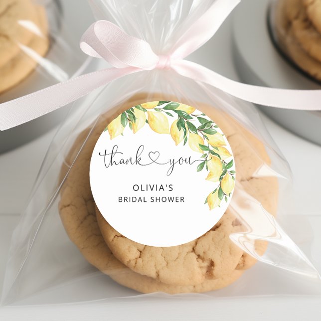 Sticker Rond Remerciement pour Baby Shower de mariage au citron (Créateur téléchargé)