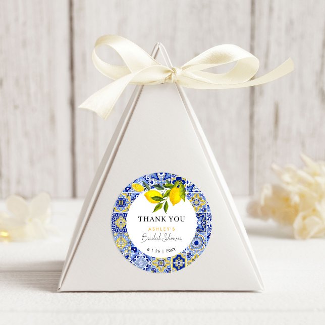 Sticker Rond Remerciement pour Baby Shower Méditerranéen au Cit (Créateur téléchargé)