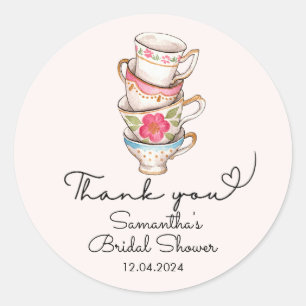 Sticker Rond Remerciement pour la fête de mariage Modern Blush 