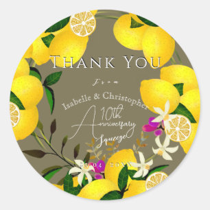Sticker Rond Remerciement pour l'anniversaire de Lemon Squeeze
