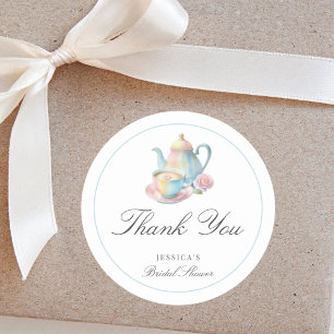 Sticker Rond Remerciement pour un thé de mariage Country Chic