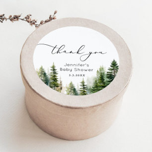Sticker Rond Remerciement pour une baby shower élégant avec des