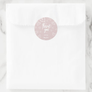 Sticker Rond Remerciement pour une Baby Shower Moderne Simple p