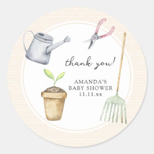 Sticker Rond Remerciement pour une douche de bébé petite pousse