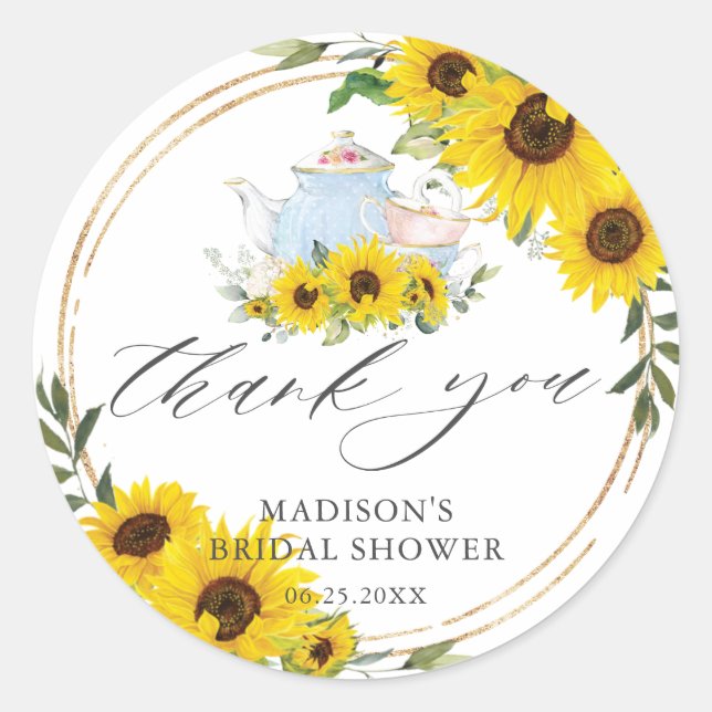 Sticker Rond Remerciement pour une fête prénatale de mariage to (Devant)