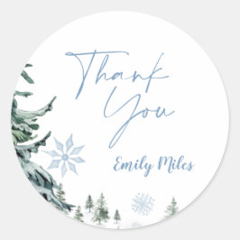 Sticker Rond Remerciement Winter Wonderland