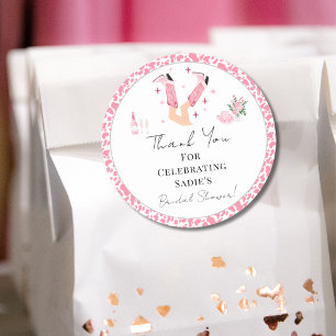 Sticker Rond Remerciements Bottes de Cowboy et Bridal Shower Pé