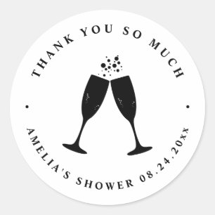 Sticker Rond Remerciements Brunch & Bubbly Enterrement de Vie d