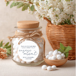 Sticker Rond Remerciements de fiançailles Bleu Mint