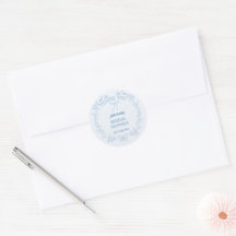 Remerciements de mariage Toile De Jouy Bleu