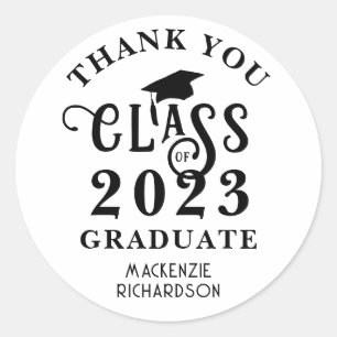 Sticker Rond Remerciements de remise de diplôme Année de promot