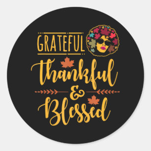 Sticker Rond Remerciements Et Bénédiction De Thanksgiving