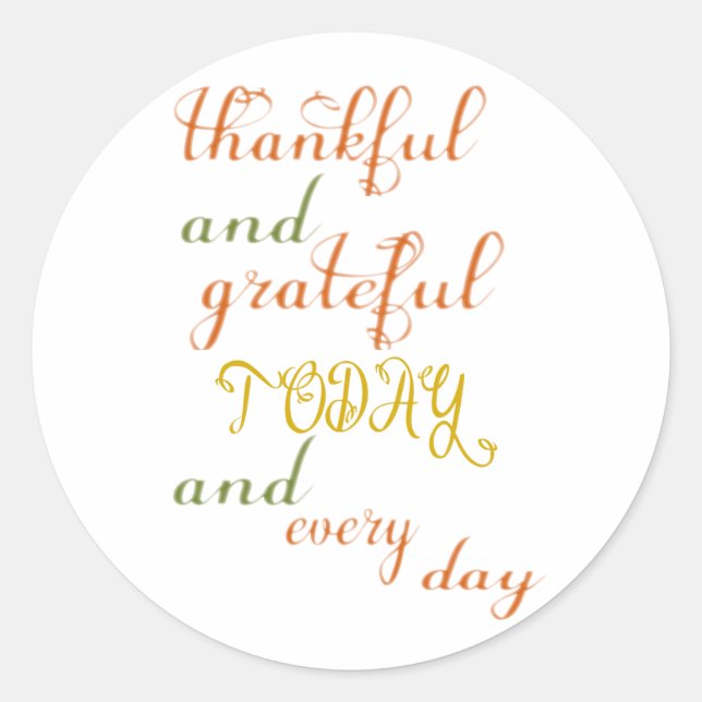 Sticker Rond Remerciements et gratitude (Devant)