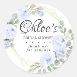 Sticker Rond Remerciements Fleuris Bleus d'Eucalyptus pour une 