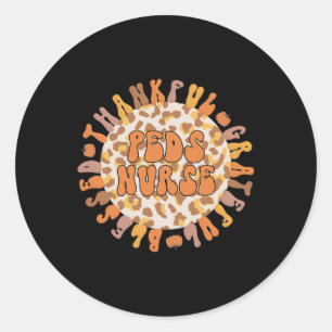 Sticker Rond Remerciements Pères Infirmière Thanksgiving Infirm